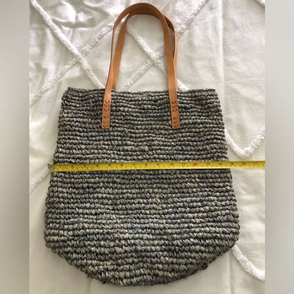 Grey Straw Bag